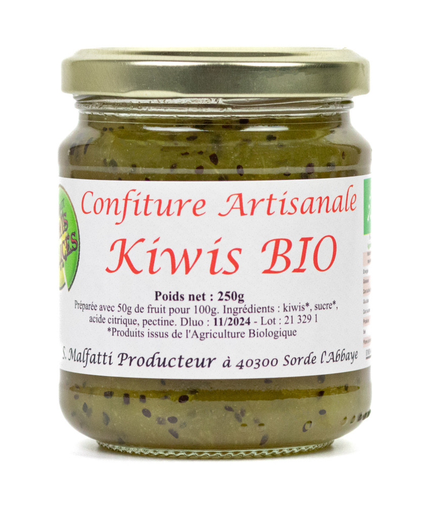 Confiture à base de Kiwis de l'Adour nature - 250g